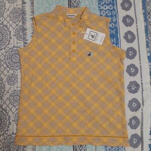 【新品】 Black&White ゴルフ ノースリーブ チェック シャツ