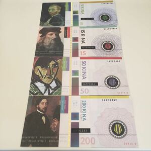 Art hand Auction ○ [Free Shipping] Unused 2016 Bougainville Island Banknotes Set of 4 Original Fancy Van Gogh Picasso Da Vinci Degas Renaissance Paintings, antique, collection, Printed materials, others