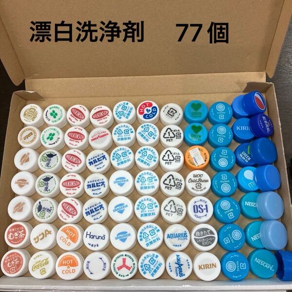 ペットボトルキャップ 77個 おまとめ 漂白洗浄乾燥済み 匿名配送 ハンドメイド材料 素材 工作 フタ