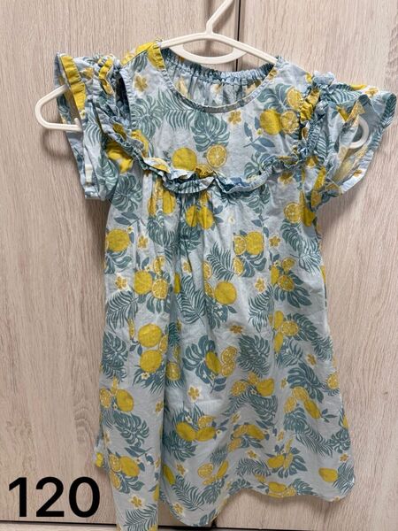 アプレレクール ワンピース フルーツ柄 水色 ブルー 子ども服 女の子 夏服