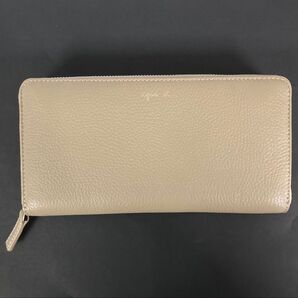 ロングウォレット ラウンドファスナー 財布 長財布 アニエスベー ボヤージュ ユニセックス ウォレット ベージュ レザー