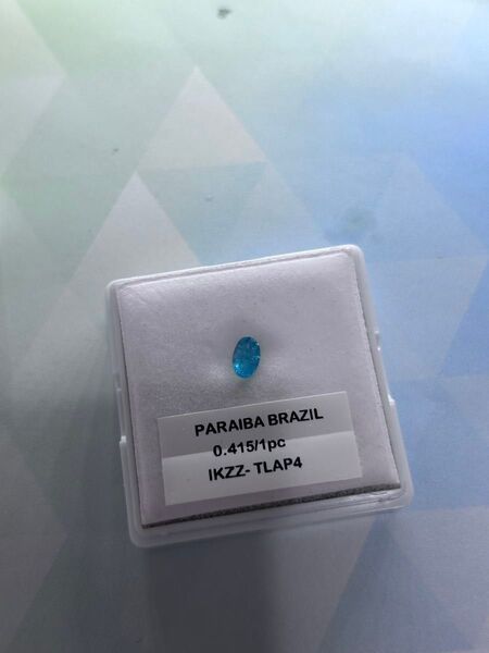 天然パライバトルマリン ルース 0.415ct ネオンブルー ブラジル産 オーバル