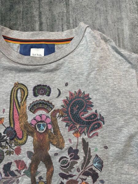 Paul Smith ポールスミス Tシャツ サイズ:L ペイズリーフローラルモンキープリントブランド トップス カットソー 半袖