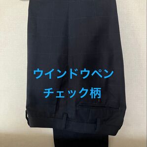 ユニクロ UNIQLO 感動パンツ スラックス ウインドウペンチェック柄 クールビズ 69ネイビー ストレッチ