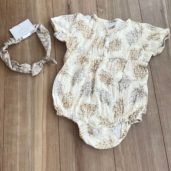 バースデイ tete a tete ロンパース 80㎝ mamaraku ヘアバンド セット
