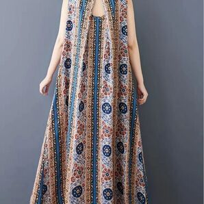 カラフルストライプ背中が可愛い夏のドレス【新品未使用】free sizeサマーセール最終値下げ価格