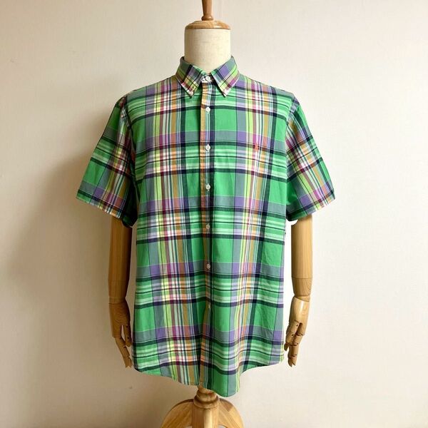 美品 Ralph Lauren / ラルフローレン CUSTOM FIT チェック柄 ボタンダウンシャツ XL