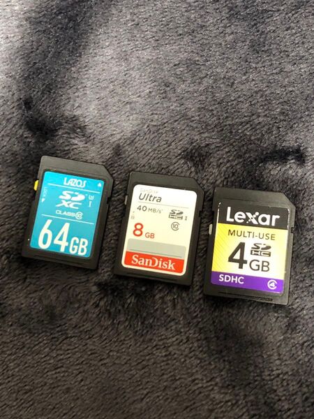 SDカード 3枚セット 64GB 8GB 4GB