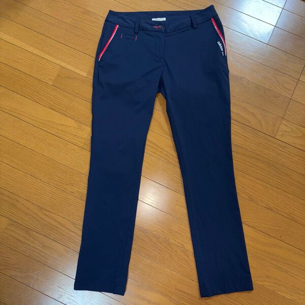 アディダス ゴルフパンツ L レディースゴルフウェア ネイビー テーパードパンツ ストレッチ速乾