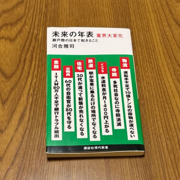 未来の年表業界大変化 瀬戸際の日本で起きること (講談社現代新書 2688) 河合雅司/著