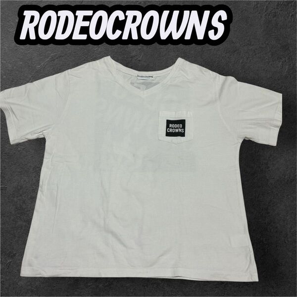 RODEO CROWNS Tシャツ ホワイト ロゴ バックプリント【Freeサイズ】