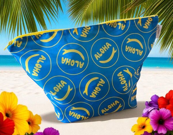 ソーハリビングハワイ特大アロハポーチ新品★ALOHA★sohalivingプールスマイル