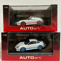 AUTOart 1/43 Porsche 911 GT3 RS 2004 レッド & ブルー セット オートアート ポルシェ 996 後期型 Aa ミニカー モデルカー_画像1