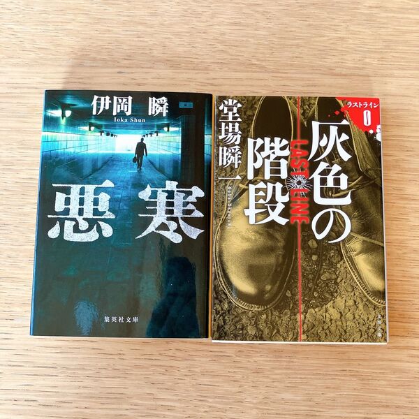 文庫本 小説 まとめ売り 2冊 悪寒 伊岡瞬 灰色の階段 ラストライン0 堂場瞬一 集英社文庫 文春文庫