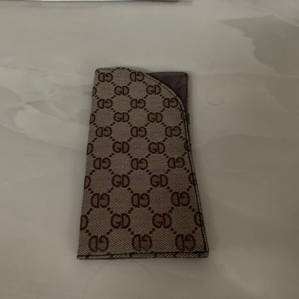 ハンドメイド メガネケース G柄 茶系