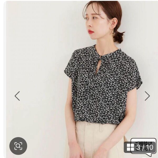 ROPE' PICNIC 2WAY フレンチスリーブ 花柄シフォンカットソー