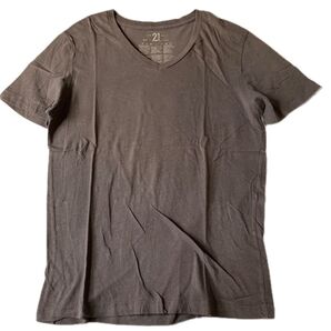 FOREVER21 MEN VネックTシャツ ブラウン
