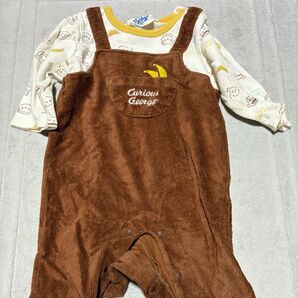 おさるのジョージ カバーオール 80サイズ ブラウン