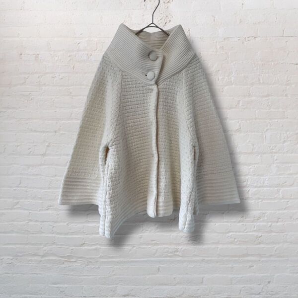 stylezampafortheholidays ザンパ ハイネック ニット カーディガン ボレロ 羽織 ウール混 ポンチョ【M】