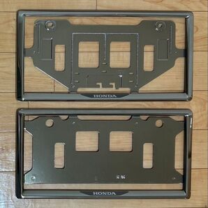 極美品 ホンダ 純正 現行 ナンバーフレーム 前後2枚セット クローム クロームメッキ HONDA 汎用 フロント リア リヤ