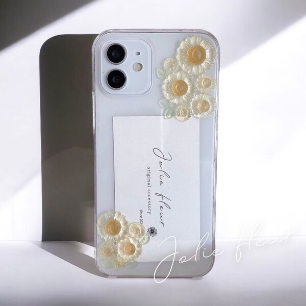ひまわり スマホケース iPhoneケース 向日葵 ヒマワリ ハンドメイド iPhone16 15 14 全機種対応ケース 夏