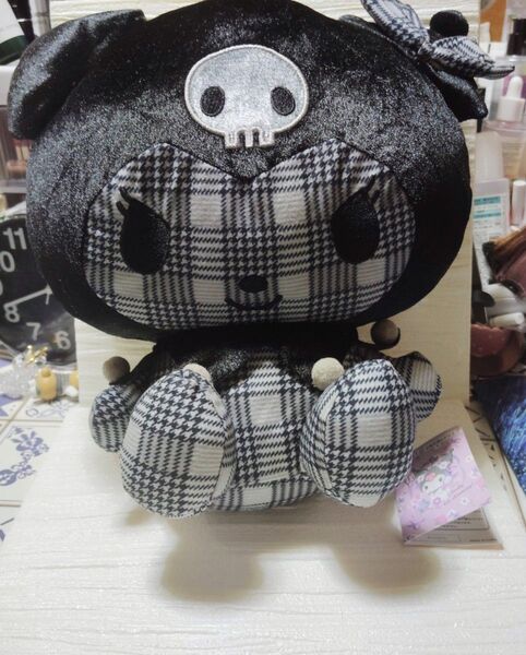 新品未使用 クロミちゃんブラックチェックリボン BIGぬいぐるみ 推し活 レア・貴重