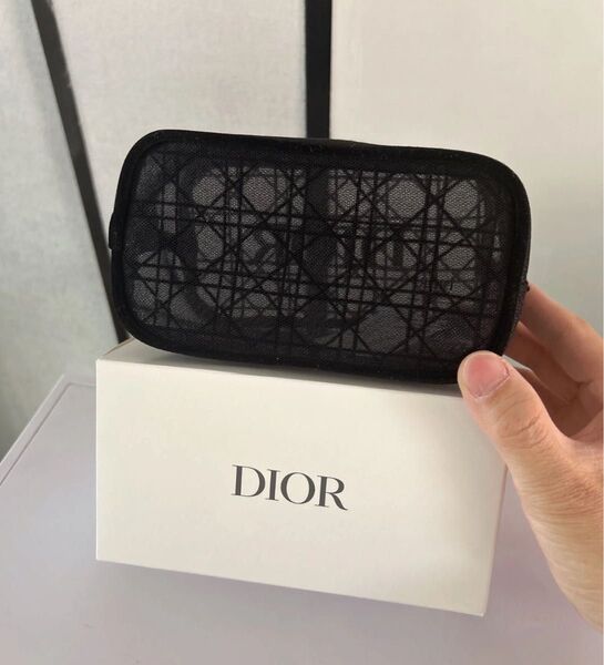 【新品】CHRISTIAN DIOR 会員ポイント限定特典ギフト ブラックレース ポーチ【Size:15x8.5x8cm】1点