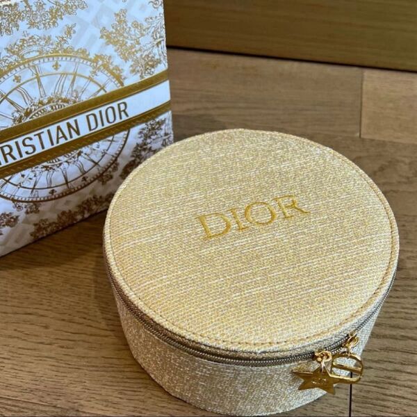 【新品】CHRISTIAN DIOR 会員ポイント限定特典ギフト 化粧品収納ボックス ポーチ【Size:φ15cm×H7cm】1点