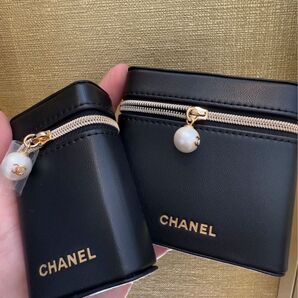 【新品】Chanel Beauty 会員限定特典ギフト 口紅収納ポーチ【2本用+4本用|Size:5/9x8.5x2.5cm】2点
