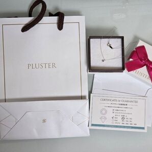 PLUSTER K10WG 天然ダイヤモンド 0.08ct ネックレス