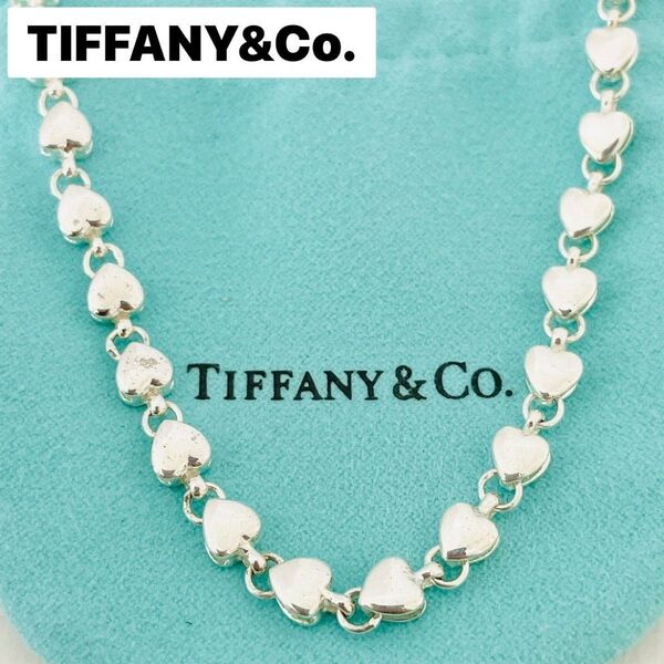 希少☆TIFFANY&Co. ティファニー ネックレス パフハート シルバー SV925 ペンダント アクセサリー ハートモチーフ