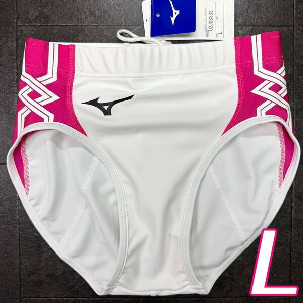 ミズノ 女子陸上レーシングショーツ Lサイズ ホワイト×ピンク 新品