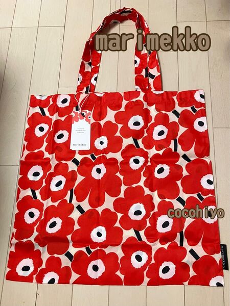 新品 marimekko マリメッコ トートバッグ レッド ウニッコ柄 ピエニ エコバッグ 花柄 赤