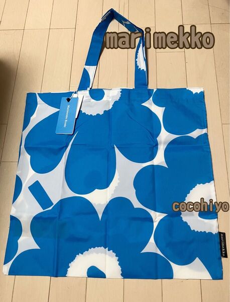 新品 marimekko マリメッコ Kioski トートバッグ ブルー キオスキ エコバッグ 青 ウニッコ ピエニ 花柄
