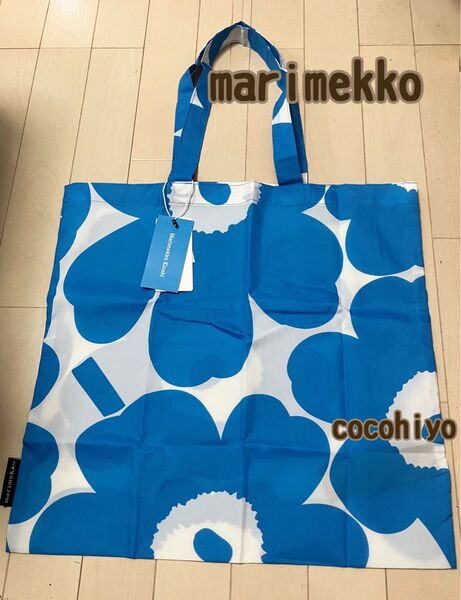 新品 marimekko マリメッコ Kioski トートバッグ ブルー キオスキ エコバッグ 青 ウニッコ ピエニ 花柄