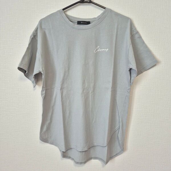 BEGUM Tシャツ 半袖 半袖Tシャツ ロゴ 裾ラウンド ミントグリーン くすみグリーン