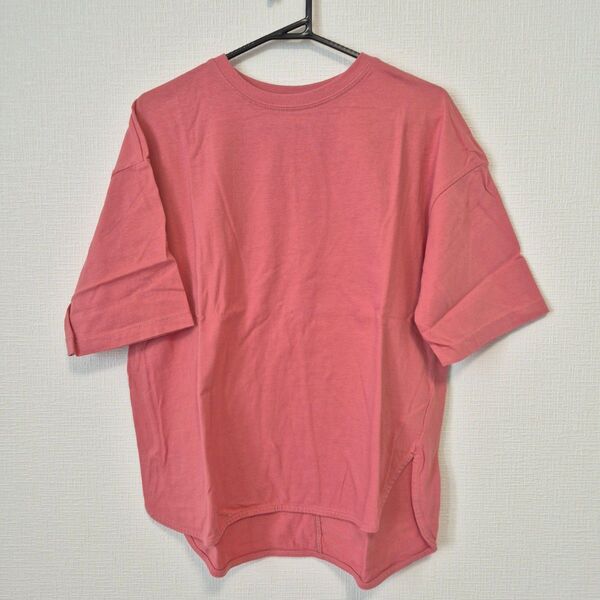 CLOSSHI Tシャツ 半袖Tシャツ 裾ラウンド LLサイズ ピンク