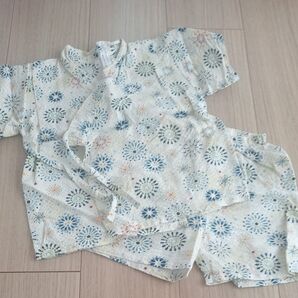 甚平 上下セット 花火柄 90cm