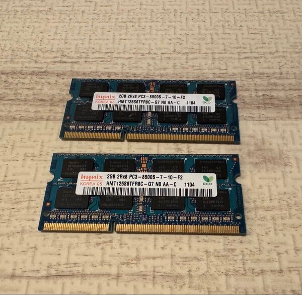 hynix 2GB 2R×8 PC3-8500S メモリx2