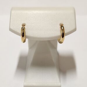 新品 K18シンプルフープピアス(リングピアス) サイズ2mm×10mm