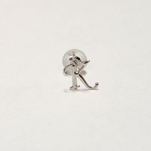 新品 K14ホワイトゴールドイニシャル『K』ピアス 片耳分
