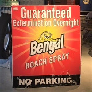 【アメリカ ヴィンテージ】Bengal Roach Spray看板 当時物 