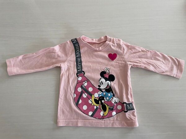 ディズニー ミニーマウス ロンT 長袖Tシャツ ピンク 80 トップス ピンク 女の子 キッズ 子供服 ベビー服 長袖 Tシャツ