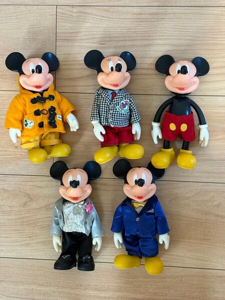 ディズニー ミッキー 着せ替えドール 人形 フィギュア 5体セット