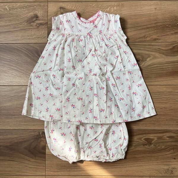 ベビー服 女の子 小花柄 ワンピース ブルマ セット