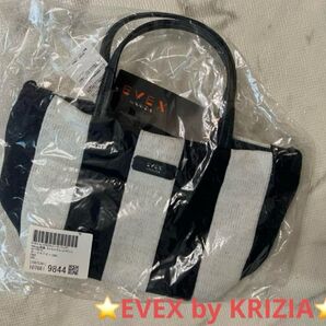タグ付新品 EVEX by KRIZIA 上品ラメ入 マチしっかり ショルダーにも 内ポケット2つ有 上部ファスナー有で安心
