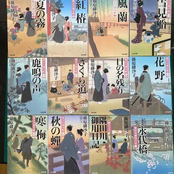 藤原緋沙子 隅田川御用帳 隅田川御用日記 合計十二冊セット 光文社時代小説文庫