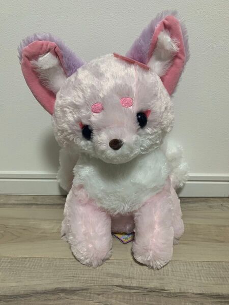 新品タグ付 ちょコンとキツネ 九尾花夜行ウルトラBIGぬいぐるみ いちごだいふく