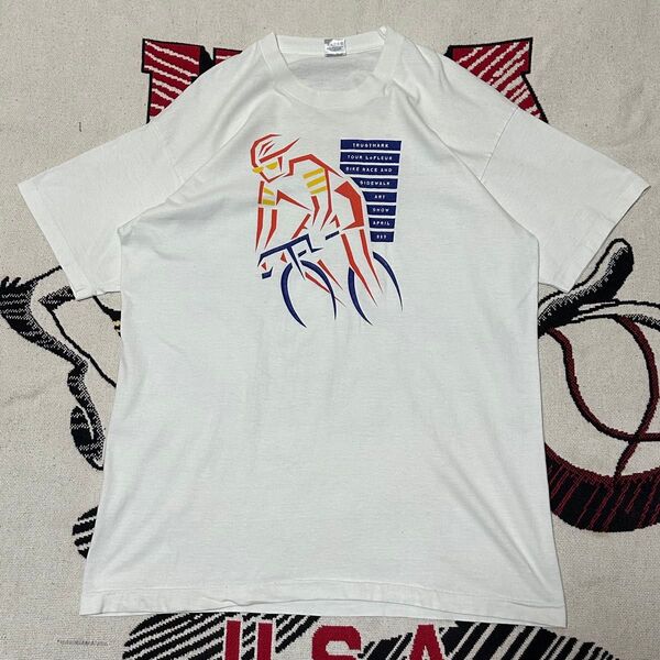 【レア/両面】90s Tシャツ フルーツオブザルーム USA製 両面 染み込み シングルステッチ