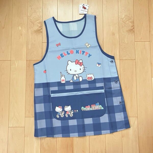 新品タグ付き ハローキティ キティちゃん エプロン M〜L ネイビー